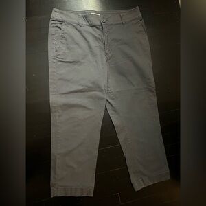 LOFT Outlet Charcoal Gray Straight Leg Chino Pants Petite 12P Stretch